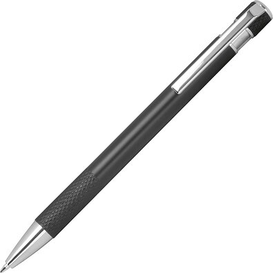 Kugelschreiber mit gemusterter Griffzone JULIO, schwarz
