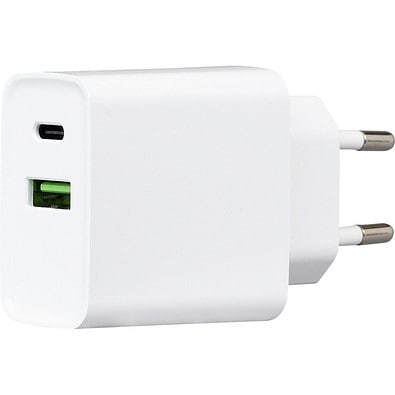 Ladegerät mit 20W Power Delivery und Quick Charge für USB Typ A und Typ C