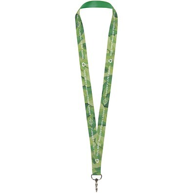 Lana Sublimation Lanyard aus recyceltem PET Kunststoff, weiss, 10mm