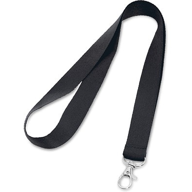 LARIAT. Lanyard aus Polyester mit 20mm Breite, Schwarz