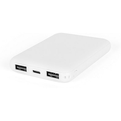 LEAKEY 5. Powerbank 5'000 mAh aus recyceltem ABS (100% rABS), Weiß