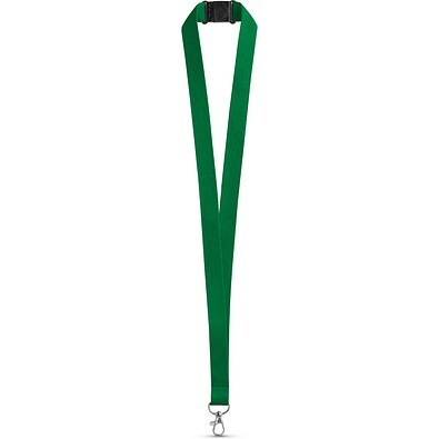 LEEDS. Lanyard aus Polyester mit Sicherheitsverschluss, Grün
