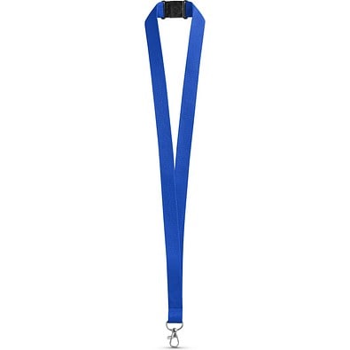 LEEDS. Lanyard aus Polyester mit Sicherheitsverschluss, Königsblau