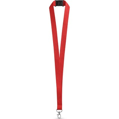 LEEDS. Lanyard aus Polyester mit Sicherheitsverschluss, Rot