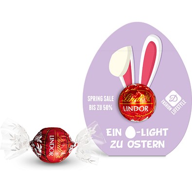Lindt Lindor Kugel in Werbekartonage Osterei, 12,5 g, Milchschokolade, Kartonage, inkl. Druck