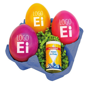 LogoEi 3er +  Salz - Blau - bunt sortiert