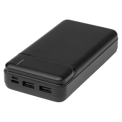 Loop 20.000 mAh Powerbank aus recyceltem Kunststoff, schwarz