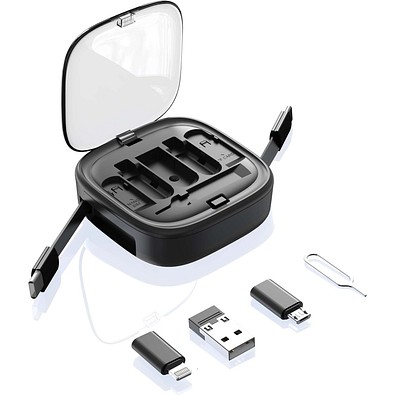 MagCable 5in1 roll square, Schwarz
