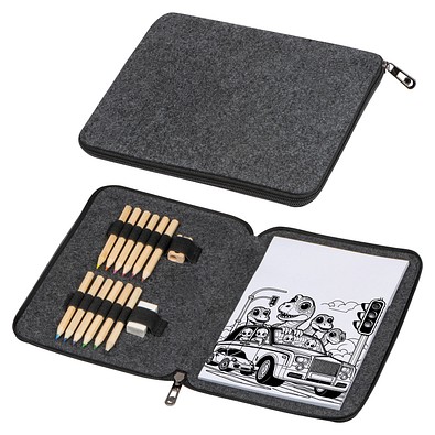 Malset in Filzetui , anthrazit