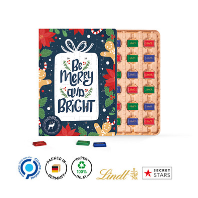 Marken Wand Adventskalender ECO, Lindt Schokotäfelchen, inkl. Druck