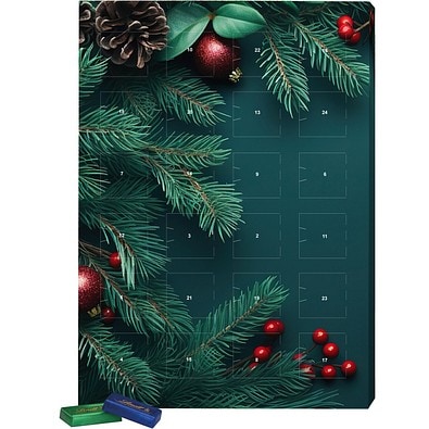 Marken Wand Adventskalender, Lindt Schokotäfelchen, Edle Tannenzweige
