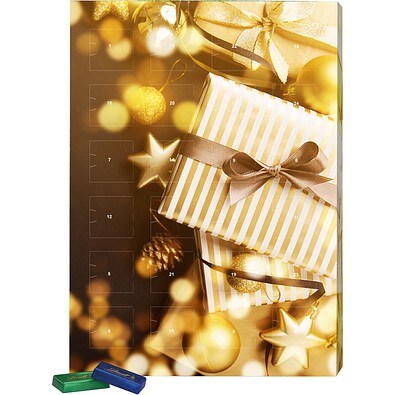 Marken Wand Adventskalender, Lindt Schokotäfelchen, Gold-Paket