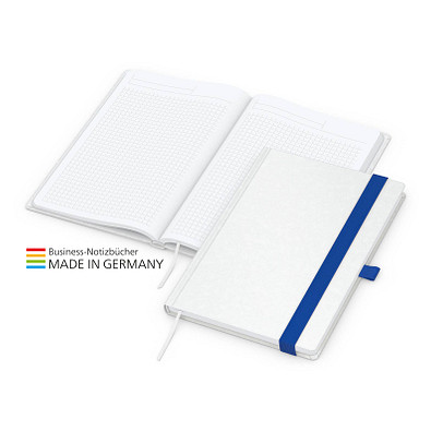 Geiger-Notes Match-Book Creme Bestseller Notizbuch A4 Natura, inkl. Druck, mittelblau