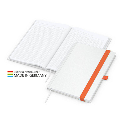 Geiger-Notes Match-Book Creme Bestseller Notizbuch Natura A5, inkl. Druck, orange