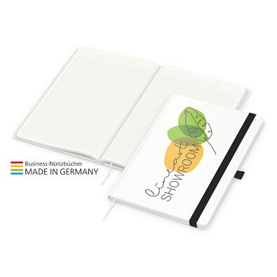 Geiger-Notes Match-Book green+blue Notizbuch A4 Cover-Star Recycling-Matt, inkl. Druck auf Einband, schwarz