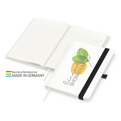Geiger-Notes Match-Book green+blue Notizbuch A5 Cover-Star Recycling-Matt, inkl. Druck auf Einband, schwarz