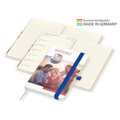 Geiger-Notes Match-Hybrid A5 Creme Bestseller, gloss, inkl. Digitaldruck, Band mittelblau