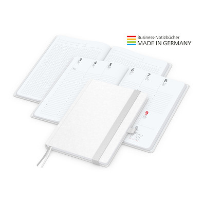Geiger-Notes Match-Hybrid White Bestseller Notizbuch A4, Natura, inkl. Druck, weiß