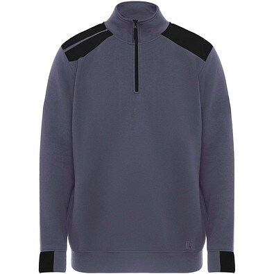 Maverick Pullover für Herren mit halbem Reißverschluss, 280 g/m2, blei/schwarz, 2XL