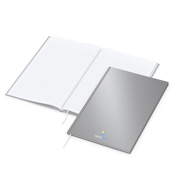 Geiger-Notes Notizbuch Memo-Book A4 Bestseller, inkl. Siebdruck, matt-silber
