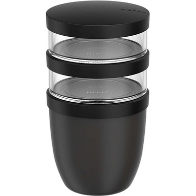 Mepal Ellipse Dreiteiliger, 500 ml + 2 x 200 ml Lunchpot, schwarz