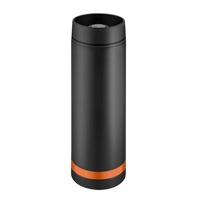 METMAXX® Vakuum Edelstahl Thermobecher Crema 360 Grad, 450 ml, schwarz/orange METMAXX® Vakuum Edelstahl Thermobecher Crema 360 Grad, 450 ml, schwarz/orange
