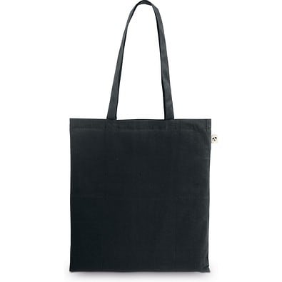 MEXICO. Tasche aus recycelter Baumwolle (70%) und Polyester (30% rPET) (150 g/m²), Schwarz