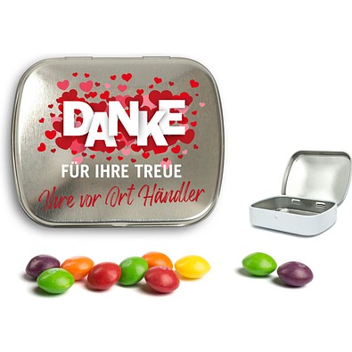 Mini Nostalgiedose, 20 g, Skittles, blank, inkl. Druck