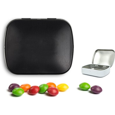 Mini Nostalgiedose, 20 g, Skittles, schwarz-matt, ohne Druck
