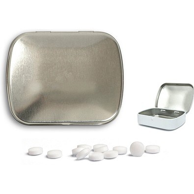 Mini Nostalgiedose, 20 g, zuckerhaltige Pfefferminztabletten, blank, ohne Druck
