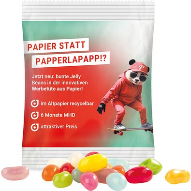 Minitüte, 10 g, recyclingfähiges Papier weiß, Jelly Beans, inkl. Druck