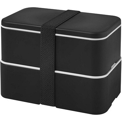 MIYO POP 700 + 700 ml doppelschichtige Lunchbox, schwarz