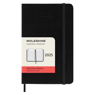 Moleskine Hardcover 12 Monate Tageskalender , Pocket-Format, schwarz
