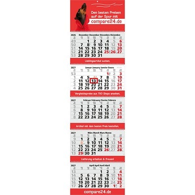 Geiger-Notes Monatskalender Grande Wire-O 5 Bestseller, inkl. Druck, hellgrau