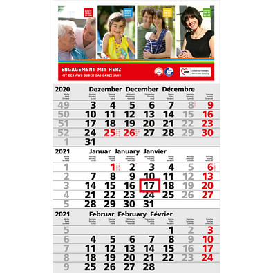 geiger notes Monatskalender Solid 3 Bestseller, hellgrau geiger notes Monatskalender Solid 3 Bestseller, hellgrau