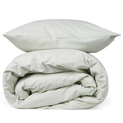 Montgomery Premium-Baumwollbettwäsche, 4er-Set, grün, weiß