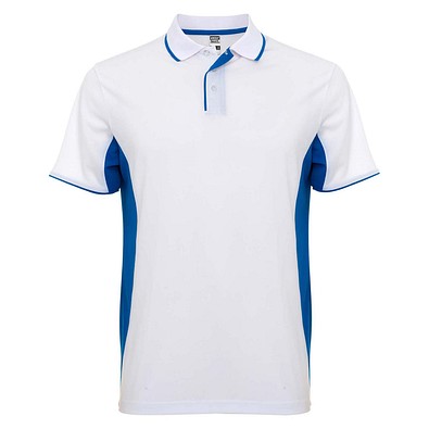 Montmelo Sport Poloshirt Unisex, weiß / royalblau, XL