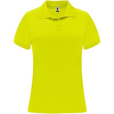 Monzha Sport Poloshirt für Damen, Fluor Yellow, L