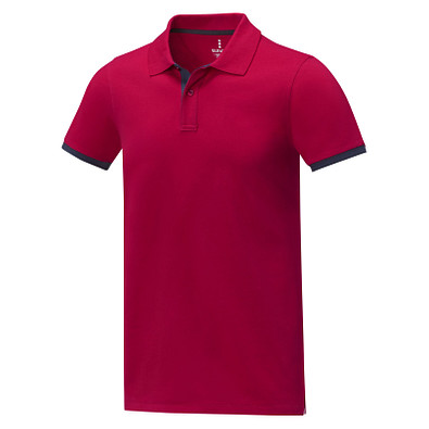 Morgan Polo für Herren, zweifarbig, rot, L