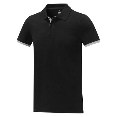 Morgan Polo für Herren, zweifarbig, schwarz, L
