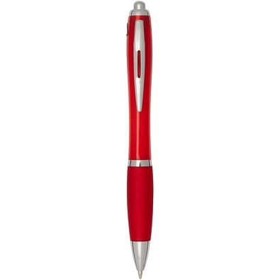 Nash RCS Kugelschreiber aus recyceltem Kunststoff mit farbigem Schaft und Griff (schwarze Tinte), rot