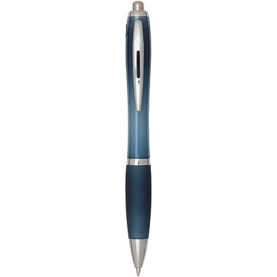Nash RCS Kugelschreiber aus recyceltem Kunststoff mit farbigem Schaft und Griffzone (blaue Tinte), hale blau