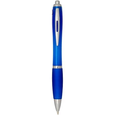 Nash RCS Kugelschreiber aus recyceltem Kunststoff mit farbigem Schaft und Griffzone (blaue Tinte), royalblau