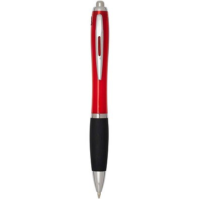 Nash RCS Kugelschreiber aus recyceltem Kunststoff mit farbigem Schaft und schwarzem Griff (schwarze Tinte), rot