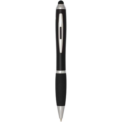 Nash RCS Stylus Kugelschreiber aus recyceltem Kunststoff mit farbigem Schaft und schwarzem Griff (blaue Tinte), schwarz