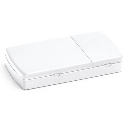 NERO. Tablettenbox mit 2 Fächern, Weiß