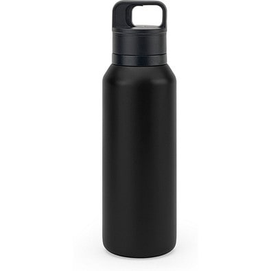 NICKLAUS. Edelstahlflasche (91% recycelt) mit vakuumisolierter Doppelwand 590 mL, Schwarz
