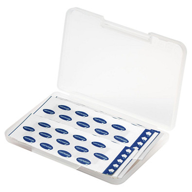 Notfall-Set Pflaster Box, transparent-milchig Notfall-Set Pflaster Box, transparent-milchig