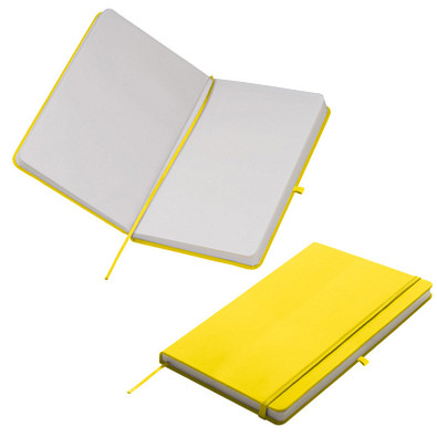 Notizbuch Happy, DIN A5, blanko, gelb Notizbuch Happy, DIN A5, blanko, gelb