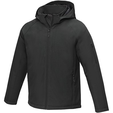 Notus wattierte Softshell Herrenjacke, schwarz, XS